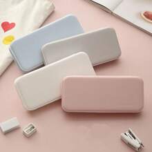 小學生diy多功能翻轉收納盒,塑料極簡風內襯可大容量筆盒 - 淺藍色 - 查看 1