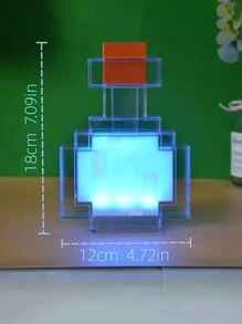 1 Luz De Botella De Poción, Luz De Bloque De Juego Multicolor, Luz De Antorcha, Juguete Modelo De Juego, Lámpara De Mesa Led De Dibujos Animados Creativos Para Decoración Del Hogar E Iluminación Ambiental En Dormitorio, Sala De Estar, Sala De Juegos, Luz Nocturna Para Dormir, Regalo, Recargable Por Usb