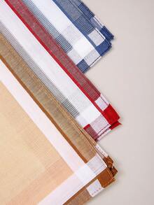 Khăn tay kẻ sọc mềm mại họa tiết caro nhiều màu bỏ túi khăn tay kẻ caro cho nam 15,7x15,7 inch - Nhiều màu - Xem 2