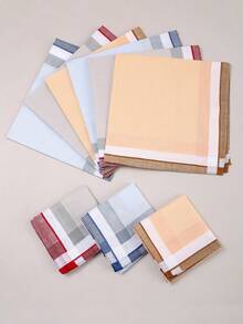 Khăn tay kẻ sọc mềm mại họa tiết caro nhiều màu bỏ túi khăn tay kẻ caro cho nam 15,7x15,7 inch - Nhiều màu - Xem 3