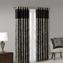 Aubrey Jacquard Curtain Panel Pair, Elegant All Season Black Out Panel Fits Spring Lux Bedroom Decor, Christmas Thanks Giving Gifts - màu đen - Xem 2