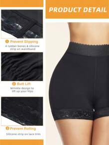 High Waist Shapewear Tummy Control Panties - Black - View 2