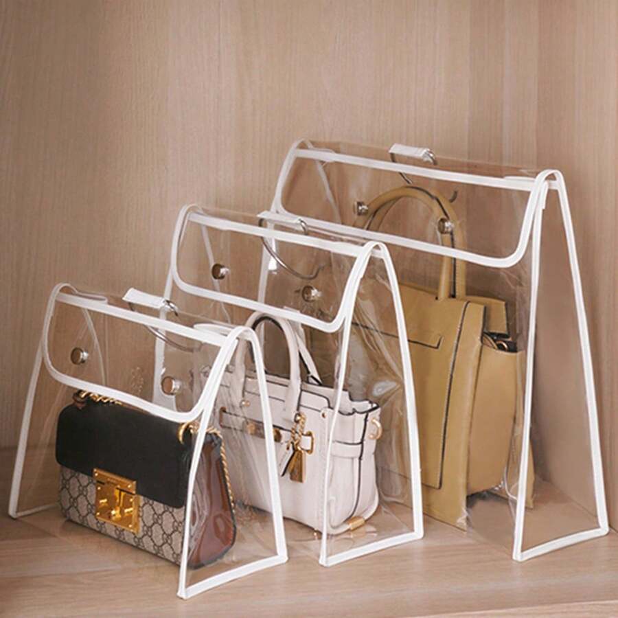 1 Miếng Tủ Túi bảo quản , Chống bụi Túi treo , Trong suốt Lưu trữ Túi đựng Đối với Túi xách , Và Tổ chức Túi tote - Trắng - Xem 1