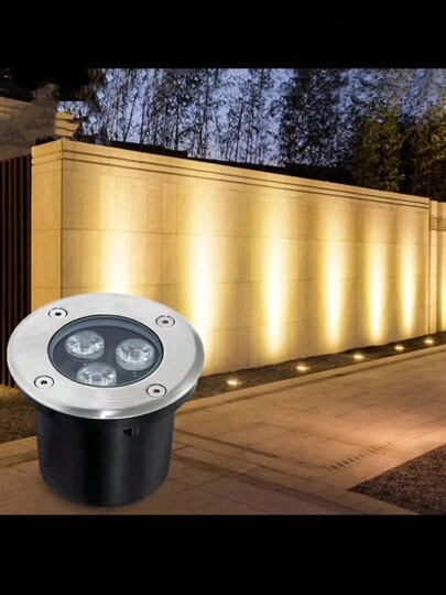 Balizador Spot Led Embutir Chao Piso Jardim 3w Ip68 Verde/Branco Frio