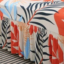 Decoração de festa de Natal com capa de sofá com borda de saia (incluindo Papai Noel, flocos de neve e padrões de biscoito de gengibre) Capa de sofá de fibra de poliéster para decoração de casa - Multicolorido - Ver 4