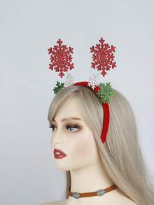 可男女皆可使用的聖誕節彩帶頭箍,紅色配件,綠色配件,雪花蝴蝶結鹿角聖誕樹裝飾眼鏡,聖誕老人禮物,假日派對道具,適合全家人聖誕節使用