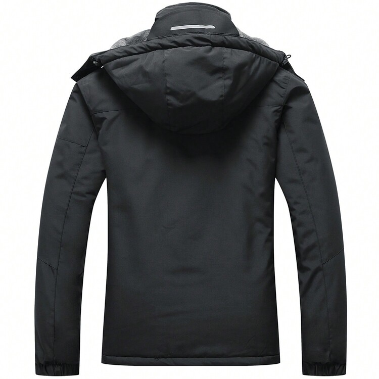Women's Waterproof Ski Jacket Warm Winter Snow Coat Hooded Raincoat - Black - View 2