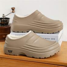 冬季保暖加厚时尚防水女鞋厨房防滑工作水鞋女式日式雨靴厨师鞋黑鞋