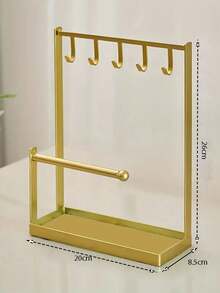 創意金屬首飾架配托盤,項鍊耳環手鍊鑰匙化妝品陳列收納,門口多功能收納架