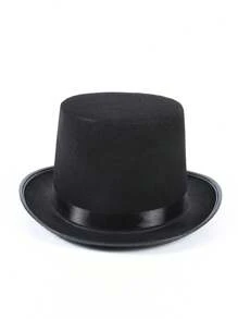 1頂新款魔術帽,黑色爵士帽,英式時尚休閒紳士帽適合成年男女,復古風格