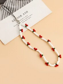 1 chiếc dây đeo điện thoại di động bằng gốm mềm màu tím dành cho nữ, kiểu dáng đơn giản, phù hợp để sử dụng hàng ngày - trắng - Xem 3