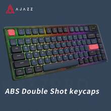 AJAZZ AK832pro Wireless Dwarf Shaft Mechanical Keyboard Adaptable Tablet Office TFT Color Screen Ink Red Fugue (RGB) Triple Mode - TFT Color Screen Gasket Structure Gothic Shaft - Brown switch - Red - View 4