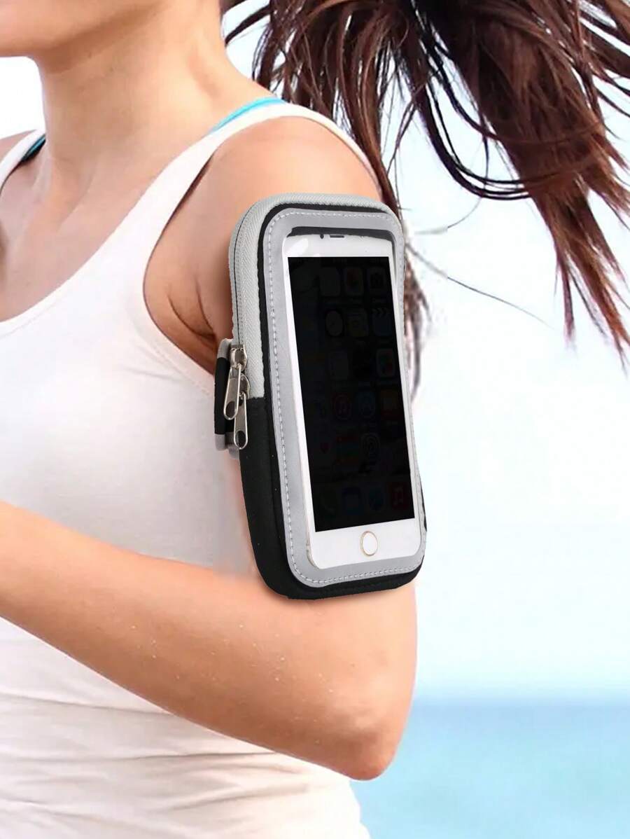 1入手機運動手臂袋,戶外跑步手臂固定盒 - 黑色 - 查看 1