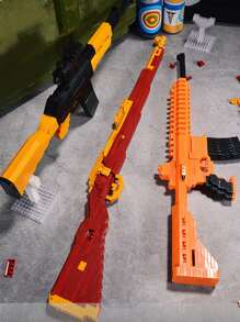 10英寸m416玩具槍拼裝模型積木,帶微粒,家居裝飾套裝 - 彩色 - 查看 3