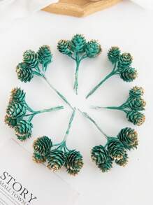 1束(6朵)人工植物,松果,塑料材質,金粉效果,diy花圈材料,糖果盒裝飾,情人節禮物家居,婚禮裝飾,新娘手腕花,胸花,發夾花材料 - 款式2 - 查看 4