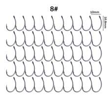 50入組高碳不銹鋼外層塗層刺鉤鯉魚釣鉤套裝,附零售原裝盒8011 - 銀色 - 查看 7