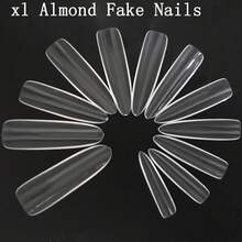 240入組xl透明杏仁型壓克力美甲貼,完整覆蓋超長橢圓彎曲假指甲12種尺寸,適用於凝膠指甲延伸和指甲設計(xl杏仁型) - 無色 - 查看 2