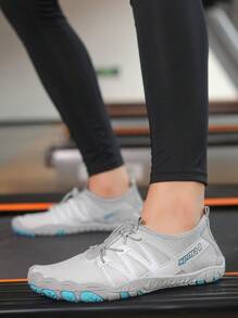 Herren Sport Farbverlauf Indoor Gym Fitness Outdoor Lässig Laufschuhe, atmungsaktiv, schnelltrocknend, ultraleicht, mit Kordelzug, Sportschuhe für Wasser - Hellgrau - Übersicht 3