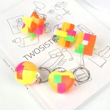 5pcs Plastic Creative Puzzle Keychain - Multicolor - View 5