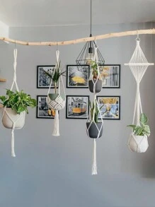 1 pieza Bolsa de red colgante para macetas para organizar el hogar y el jardín, incluye colgador, decoración del hogar, decoración de habitación, decoración de pared