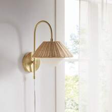 Rattan Weave Wall Sconce - 金子 - 查看 1