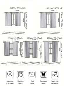 2入組客廳和臥室裝飾網紗蕾絲窗簾 - 白色 - 查看 2