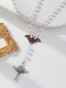 哥德式復古蝙蝠與項鍊,時尚吊墜項鍊