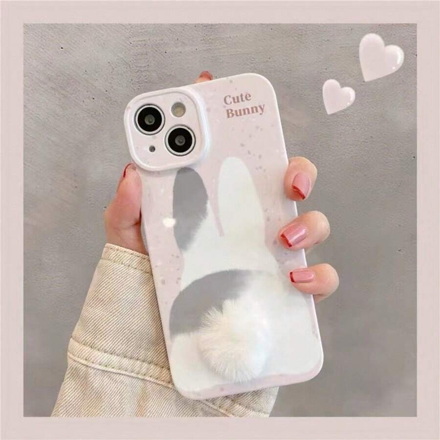 可愛的熊貓配毛茸茸的尾巴設計tpu手機殼,適用於 Iphone 14 Pro Max/ 13 - 彩色 - 查看 1