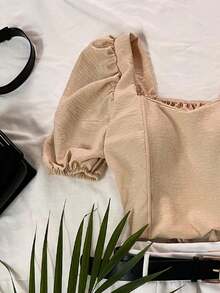 Women Tops - Màu Khaki - Xem 2