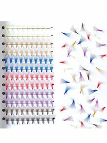 120 piezas de pestañas postizas curvas en colores surtidos, con aspecto natural y sin raíz de estilo de piel de marta, de 9-14 mm, pestañas reutilizables en azul/morado/rosa/verde