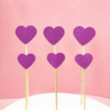 蛋糕裝飾材料包 - 星星和愛心形狀套裝蛋糕裝飾和旗幟適合派對烘焙甜點桌 10 件/包