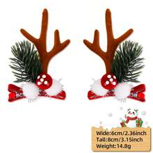 新品到貨，鹿角設計髮夾聖誕禮物，可愛鹿角鱷魚夾，蝴蝶結鈴鐺髮飾