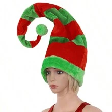 1頂中性聖誕節帽子,創意精靈帽風格,適用於節日聚會和舞會,裝扮時尚好玩 - 彩色 - 查看 3