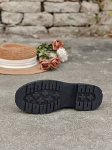 女式黑色啞光絨面增厚內襯圓頭彈性口袋車縫靴,厚底,適合街頭,遊戲,戶外運動,秋冬季節 - 黑色 - 查看 7