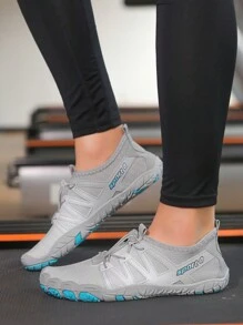 Herren Sport Farbverlauf Indoor Gym Fitness Outdoor Lässig Laufschuhe, atmungsaktiv, schnelltrocknend, ultraleicht, mit Kordelzug, Sportschuhe für Wasser - Hellgrau - Übersicht 4