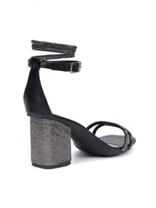 Women Heeled Sandals - 黑色 - 查看 4