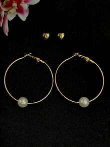 Juego de Aretes de 6 Pares, 3 pares de arracadas grandes  y 3 Pendientes Pequeños. - 12 Paquetes - Ver 2