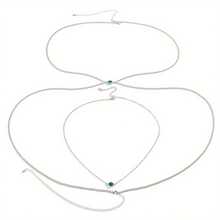 1pc Men's Body Chain Necklace, Simple & Fashionable Hollow Out Chest Chain Accessory - Silver - View 6