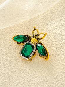 1枚创意时尚巴洛克风格水晶蜜蜂装饰个性化胸针，男女皆宜，节日派对度假礼物，服装搭配，日常佩戴，珠宝配饰