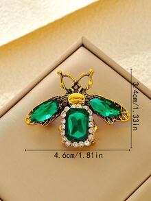 1枚创意时尚巴洛克风格水晶蜜蜂装饰个性化胸针，男女皆宜，节日派对度假礼物，服装搭配，日常佩戴，珠宝配饰