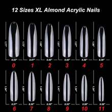 240入組xl透明杏仁型壓克力美甲貼,完整覆蓋超長橢圓彎曲假指甲12種尺寸,適用於凝膠指甲延伸和指甲設計(xl杏仁型) - 無色 - 查看 4