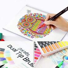 DUAL TIP BRUSH PENS 60 NEGRO - Multicolor - Ver 5