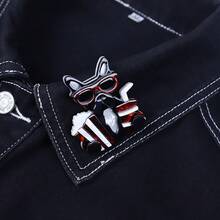 1錠手工製作的透明動物造型壓克力卡通胸針,適用於兒童穿著、換裝及配飾,全季適用