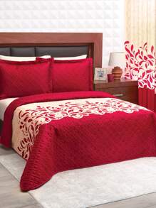 Home Elephant Edredón Ligero Matrimonial Rojo Floral Dos Vistas Osaka - Rojo - Ver 1