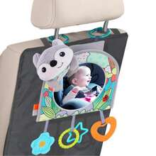 嬰兒汽車座椅玩具-配有鏡子、咬咬牙和瑣瑣紙的踢踏與遊玩活動中心,後座有趣旅行玩具,讓新生兒和嬰兒的車程更輕鬆