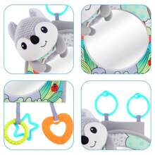 嬰兒汽車座椅玩具-配有鏡子、咬咬牙和瑣瑣紙的踢踏與遊玩活動中心,後座有趣旅行玩具,讓新生兒和嬰兒的車程更輕鬆