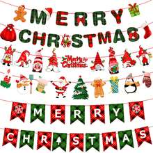 1入組聖誕節彩色紙花聖誕老人字母橫幅旗幟裝飾 - 聖誕彩旗F - 查看 2