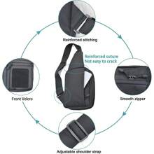 1 Men's Concealed Carry Crossbody Bag, Pistol Chest Bag, Shoulder Backpack Black