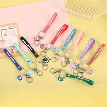 1pc Red Creative Silicone Strap Keychain - Red - View 4