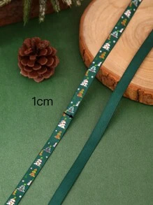 1 Cuộn 1CM Chiều rộng 20m Chiều dài Polyester Ruy băng Với Ren Cạnh , Thích hợp Đối với Kỳ nghỉ Giáng sinh Qủa tặng Dây Quấn Và Làm Cung - màu xanh lá - Xem 3